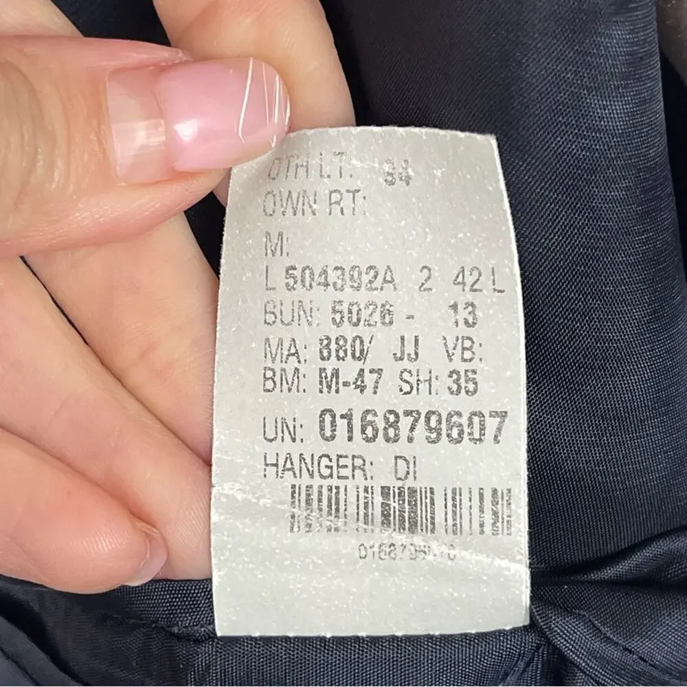 Ralph Lauren Navy Men's 42L Single Breasted Two Button 100% Wool Suit Jacket